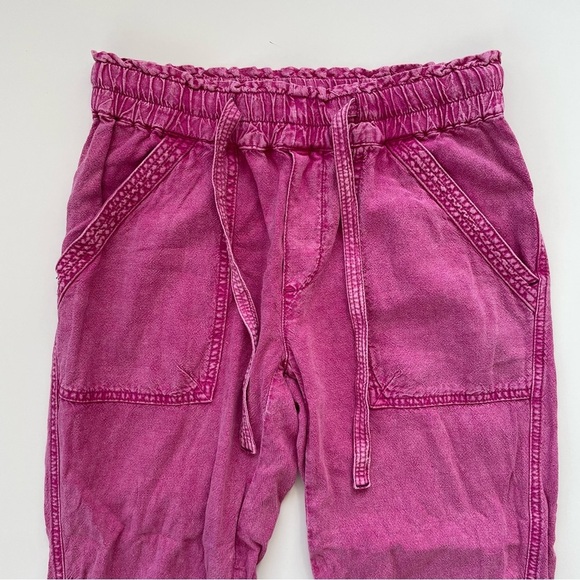 Anthropologie Women's Pink Rhys Utility Jogger LINEN Blend in Size XS - Picture 3 of 10